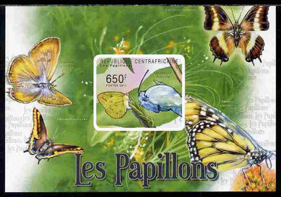 Central African Republic 2011 Butterflies #4 imperf deluxe sheet unmounted mint. Note this item is privately produced and is offered purely on its thematic appeal