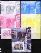 Central African Republic 2011 Chess Masters #1 deluxe sheet - the set of 5 imperf progressive proofs comprising the 4 individual colours plus all 4-colour composite, unmounted mint