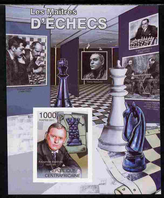 Central African Republic 2011 Chess Masters #3 imperf deluxe sheet unmounted mint. Note this item is privately produced and is offered purely on its thematic appeal