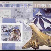 Togo 2011 35th Anniversary of 1st Commercial Flight of Concorde #1 imperf deluxe sheet unmounted mint. Note this item is privately produced and is offered purely on its thematic appeal