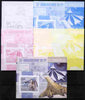 Togo 2011 35th Anniversary of 1st Commercial Flight of Concorde #1 deluxe sheet - the set of 5 imperf progressive proofs comprising the 4 individual colours plus all 4-colour composite, unmounted mint