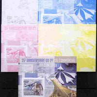 Togo 2011 35th Anniversary of 1st Commercial Flight of Concorde #1 deluxe sheet - the set of 5 imperf progressive proofs comprising the 4 individual colours plus all 4-colour composite, unmounted mint