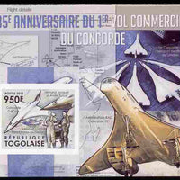 Togo 2011 35th Anniversary of 1st Commercial Flight of Concorde #2 imperf deluxe sheet unmounted mint. Note this item is privately produced and is offered purely on its thematic appeal