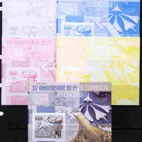 Togo 2011 35th Anniversary of 1st Commercial Flight of Concorde #2 deluxe sheet - the set of 5 imperf progressive proofs comprising the 4 individual colours plus all 4-colour composite, unmounted mint