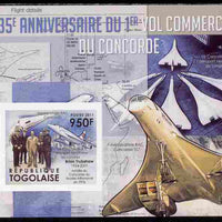 Togo 2011 35th Anniversary of 1st Commercial Flight of Concorde #3 imperf deluxe sheet unmounted mint. Note this item is privately produced and is offered purely on its thematic appeal