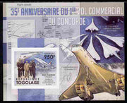 Togo 2011 35th Anniversary of 1st Commercial Flight of Concorde #3 imperf deluxe sheet unmounted mint. Note this item is privately produced and is offered purely on its thematic appeal