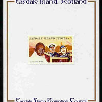 Easdale 1996 Gandhi 8p stamp of Gandhi with the Mountbattens mounted on Publicity proof card issued by the Easdale Stamp Promotion Council