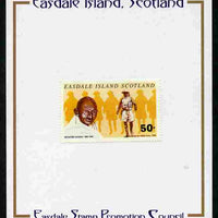 Easdale 1996 Gandhi 50p stamp of Gandhi Recruitment for Indian Army mounted on Publicity proof card issued by the Easdale Stamp Promotion Council
