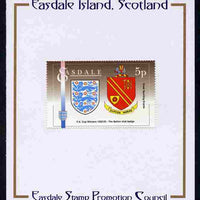 Easdale 1996 Great Sporting Events - Football 5p - Bolton Club Badge Winners of 1922-23 FA Cup Final mounted on Publicity proof card issued by the Easdale Stamp Promotion Council