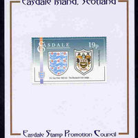 Easdale 1996 Great Sporting Events - Football 19p - Blackpool Club Badge Winners of 1952-53 FA Cup Final mounted on Publicity proof card issued by the Easdale Stamp Promotion Council