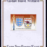 Easdale 1996 Great Sporting Events - Football 25p - Arsenal Club Badge Winners of 1992-93 FA Cup Final mounted on Publicity proof card issued by the Easdale Stamp Promotion Council