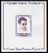Easdale 2008 Sachin Tendulkar (cricketer) 36p (with sun glasses - blue border) mounted on Publicity proof card issued by the Easdale Stamp Promotion Council