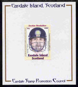 Easdale 2008 Sachin Tendulkar (cricketer) 36p (with helmet - white border) mounted on Publicity proof card issued by the Easdale Stamp Promotion Council