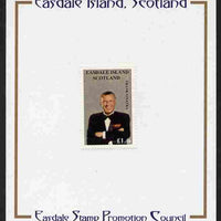 Easdale 1998 Frank Sinatra £1 value (grey background) mounted on Publicity proof card issued by the Easdale Stamp Promotion Council