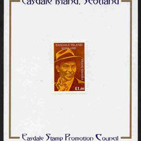 Easdale 1998 Frank Sinatra £1 value (brown background) mounted on Publicity proof card issued by the Easdale Stamp Promotion Council