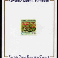 Easdale 1993 40th Anniversary of Coronation overprinted in red on Flora & Fauna perf £3.10 (Shrubs) mounted on Publicity proof card issued by the Easdale Stamp Promotion Council