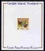 Easdale 1993 40th Anniversary of Coronation overprinted in black on Flora & Fauna perf 52p (Butterfly & Insects) mounted on Publicity proof card issued by the Easdale Stamp Promotion Council