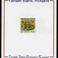 Easdale 1993 40th Anniversary of Coronation overprinted in black on Flora & Fauna perf £3.10 (Shrubs) mounted on Publicity proof card issued by the Easdale Stamp Promotion Council