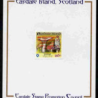 Easdale 1993 40th Anniversary of Coronation overprinted in red on Flora & Fauna perf 26p (Fungi) mounted on Publicity proof card issued by the Easdale Stamp Promotion Council