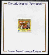 Easdale 1993 40th Anniversary of Coronation overprinted in red on Flora & Fauna perf 26p (Fungi) mounted on Publicity proof card issued by the Easdale Stamp Promotion Council