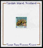 Easdale 1993 40th Anniversary of Coronation overprinted in black on Flora & Fauna perf 36p (Shell) mounted on Publicity proof card issued by the Easdale Stamp Promotion Council