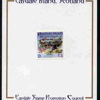 Easdale 1993 40th Anniversary of Coronation overprinted in black on Flora & Fauna perf £1 (Birds) mounted on Publicity proof card issued by the Easdale Stamp Promotion Council