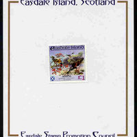 Easdale 1988 Flora & Fauna perf definitive £1 (Birds) mounted on Publicity proof card issued by the Easdale Stamp Promotion Council