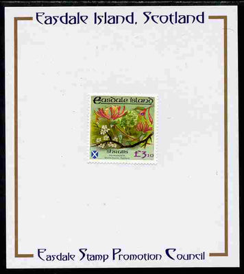 Easdale 1988 Flora & Fauna perf definitive £3.10 (Shrubs) mounted on Publicity proof card issued by the Easdale Stamp Promotion Council