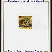 Easdale 1988 Flora & Fauna perf definitive £5 (Animals) mounted on Publicity proof card issued by the Easdale Stamp Promotion Council