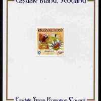 Easdale 1993 World Chess Championships overprinted in red on Flora & Fauna perf 52p (Butterfly & Insects) mounted on Publicity proof card issued by the Easdale Stamp Promotion Council
