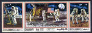 Dubai 1969 Man on the Moon se-tenant strip of 3 unmounted mint SG 346a