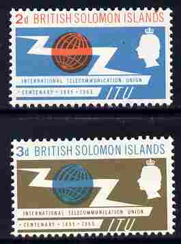 Solomon Islands 1965 ITU set of 2 unmounted mint, SG 214-5