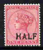 Natal 1895 QV HALF on 1d rose unmounted mint SG 125