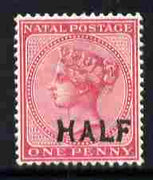 Natal 1895 QV HALF on 1d rose unmounted mint SG 125