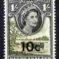 Bechuanaland 1961 Decimal Surcharge 10c on 1s (BaoBab Tree & Cattle) unmounted mint SG 163