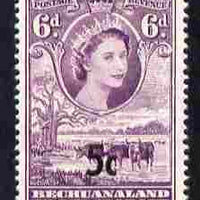 Bechuanaland 1961 Decimal Surcharge 5c on 6d type II (BaoBab Tree & Cattle) unmounted mint SG 162a
