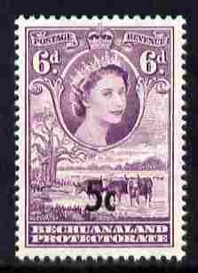 Bechuanaland 1961 Decimal Surcharge 5c on 6d type II (BaoBab Tree & Cattle) unmounted mint SG 162a