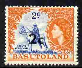 Basutoland 1961 Decimal Surcharge 2c on 2d (Horseman) unmounted mint SG 60