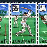 Jamaica 1968 MCC West Indies Cricket Tour strip of 3 unmounted mint SG 267a