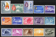 Singapore 1955-59 Pictorial definitive set of 15 complete (ships etc) lightly mounted mint SG 38-52