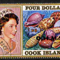 Cook Islands 1978 Sea Shells $4 definitive overprinted OHMS fine cds used SG O30