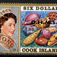 Cook Islands 1978 Sea Shells $6 definitive overprinted OHMS fine cds used SG O31