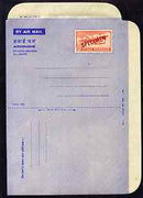 Aerogramme - India 1957c 20np p/stationery Aerogramme (Douglas DC-4) opt'd SPECIMEN, status uncertain