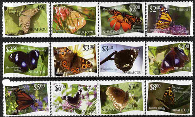Tonga - Niuafo'ou 2012 Butterflies #1 perf set of 12 values (white background) unmounted mint