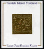 Easdale 1991 Competitive Sport #2 £5 embossed in gold foil (without border showing Golf, Cricket, Tennis, Motor-Cycling, Baseball & Chess) mounted on Publicity proof card issued by the Easdale Stamp Promotion Council