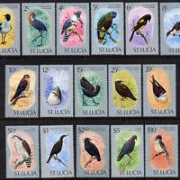 St Lucia 1976 Birds definitive set of 16 values complete unmounted mint SG 415-30a