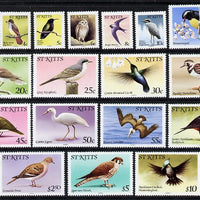 St Kitts 1981-82 Birds definitive set of 18 values complete without imprint date unmounted mint, SG 53A-70A