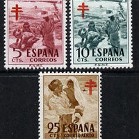 Spain 1951 Anti-Tuberculosis Fund perf set of 3 unmounted mint, SG 1163-5