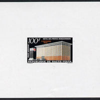 Upper Volta 1962 Opening of Ouagadougou Post Office 100f imperf deluxe proof sheet in issued colours on thin card as SG 111