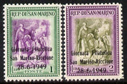 San Marino 1949 Stamp Day set of 2 unmounted mint SG 388-89